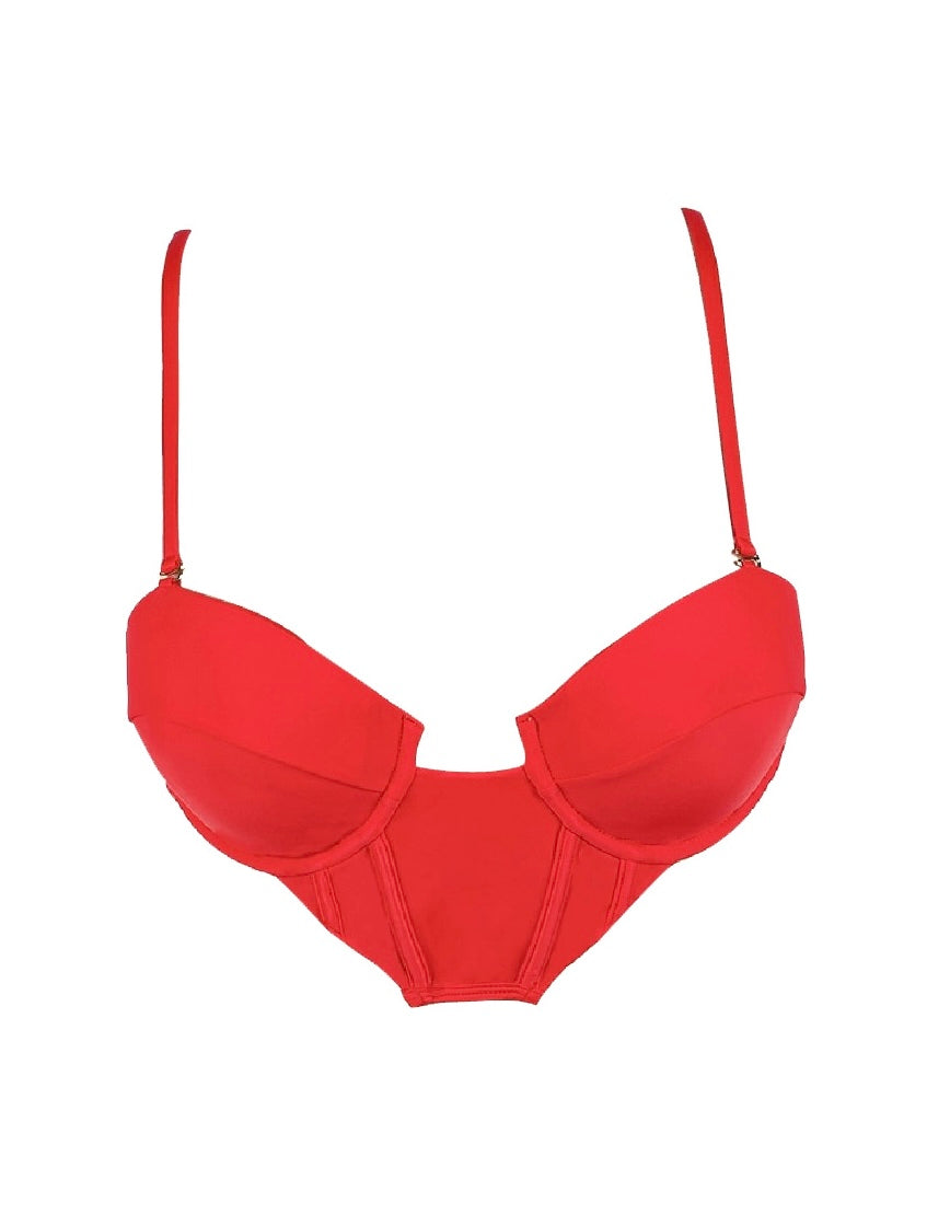 Sun-imperial - women bikini padded keyhole bra split strap bottom - red –  Sun-Imperial